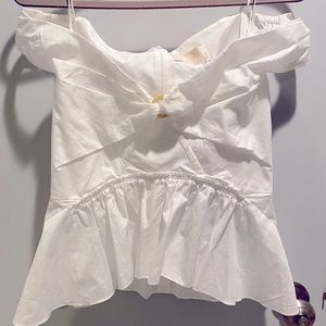 Peter Pilotto off-the-shoulder cotton-poplin top